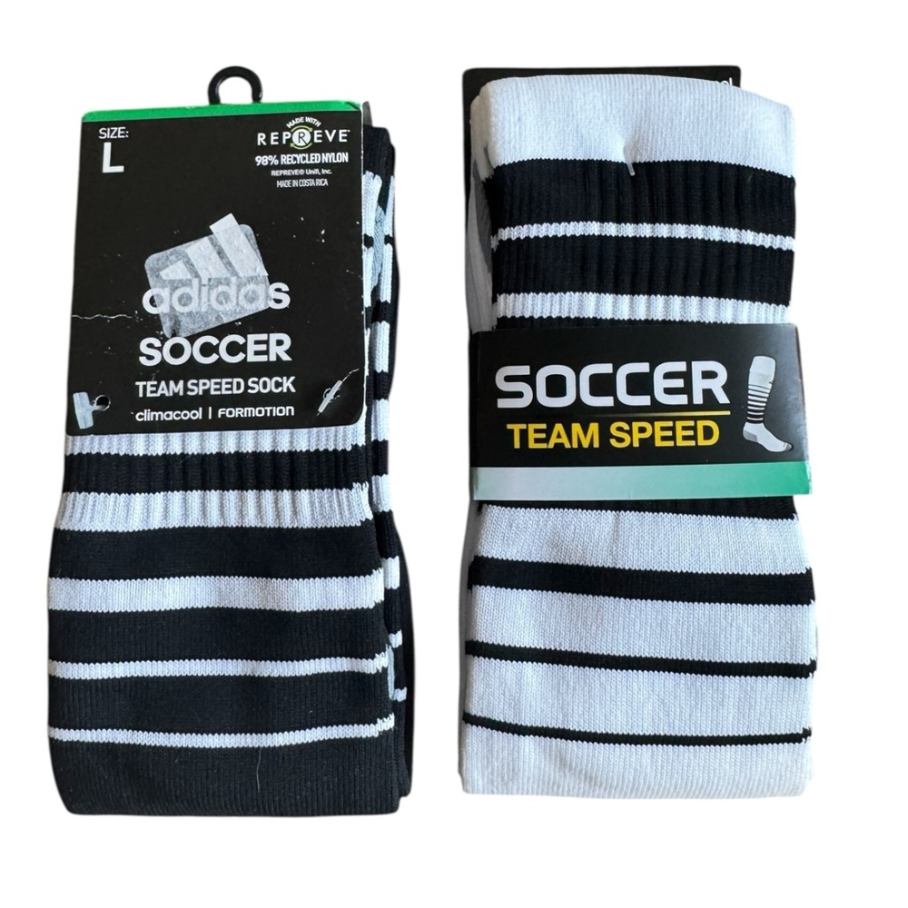 NWT! 2 Pairs ADIDAS Climacool Team Speed Soccer Socks UNISEX Size Large